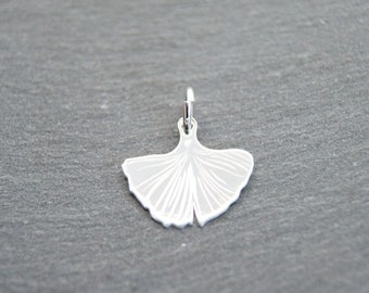 925 silver ginkgo leaf pendant for necklaces or bracelets #7411