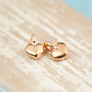 10x pendant heart mini heart 5 mm metal color selection / for bracelets Rose gold