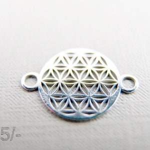 925 silver flower of life 10 mm jewelry connector