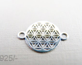 925 silver flower of life 10 mm jewelry connector