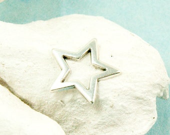 2 pcsStars, charm 18mm, antique silver, for bracelets, for macrame, gift idea, DIY, jewelry making, jewelry making, jewelry supplies
