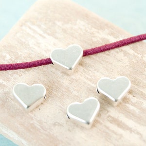 Bestseller, heart beads metal bead 6.5 mm, not hollow, for bracelets for threading with hole, choice of colors image 3