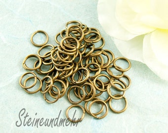 20x jump rings 8 x 1 mm bronzed or silver plated