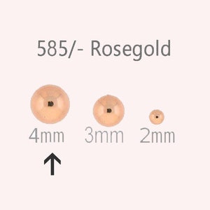 585 real rose gold beads balls, burr-free 14K rose gold for threading, size selection 6601, 6599, 6600 image 8