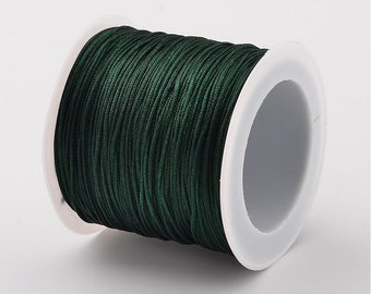 10 m macrame yarn ribbon cord cord 0.8 dark green for macrame jewelry for thin bracelets