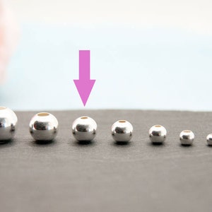 925 burr-free smooth silver beads balls 2/3/4/5/6/7/8/10 mm round, jewelry making, for in between, size/make your own jewelry 7mm,  2 Stück