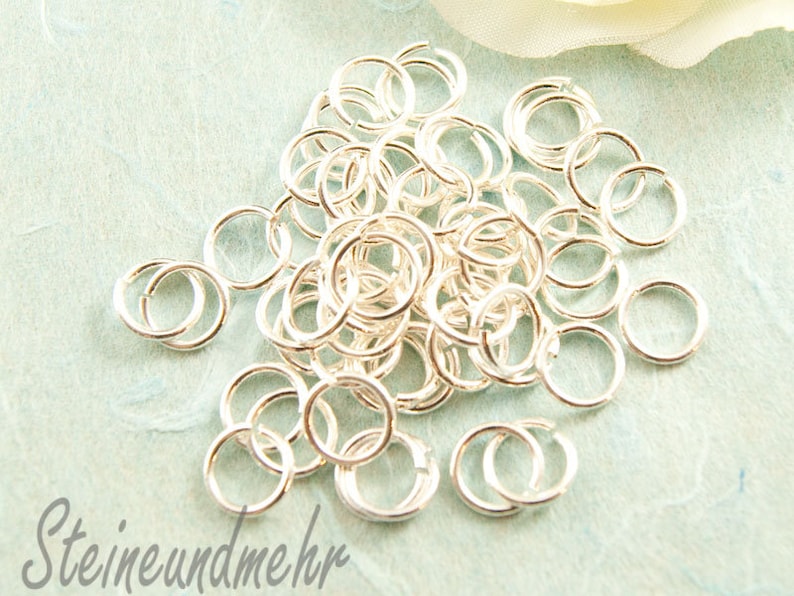 20x jump rings 8 x 1 mm bronzed or silver plated Silver