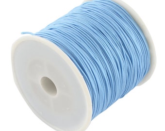 10 m macrame ribbon 0.8, sky blue-shiny, ribbon for braiding, ideal for fine bracelets