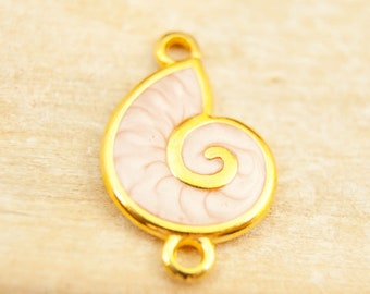 Connector shell nautilus jewelry connector summer jewelry 19 mm gold-plated color selection