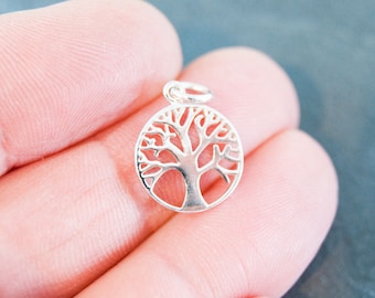 925 Silver Tree of Life Pendant Chakra 12 mm Tree of Life, Made in EU, Chain Pendant Spiritual