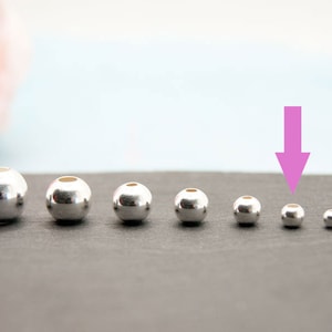925 gratfreie glatte Silberperlen Kugeln 2/3/4/5/6/7/8/10mm rund , Schmuckmachen, für Dazwischen , Größe / Schmuck selber machen Bild 8