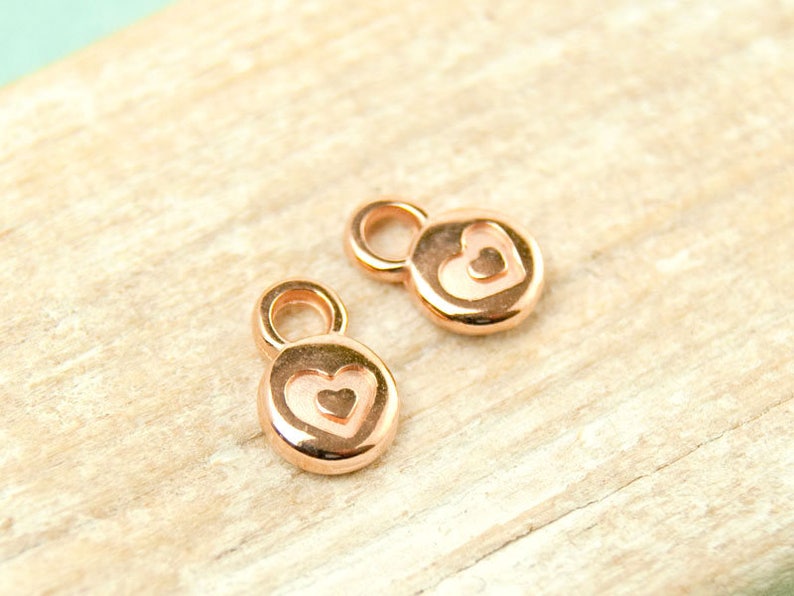 2x pendant heart rose gold plated 6 mm image 1