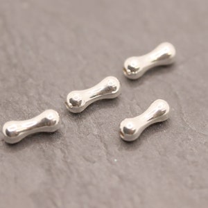 2x 925 silver bead elongated double bead 10 mm long image 1