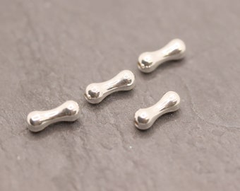 2x 925 silver bead elongated double bead 10 mm long