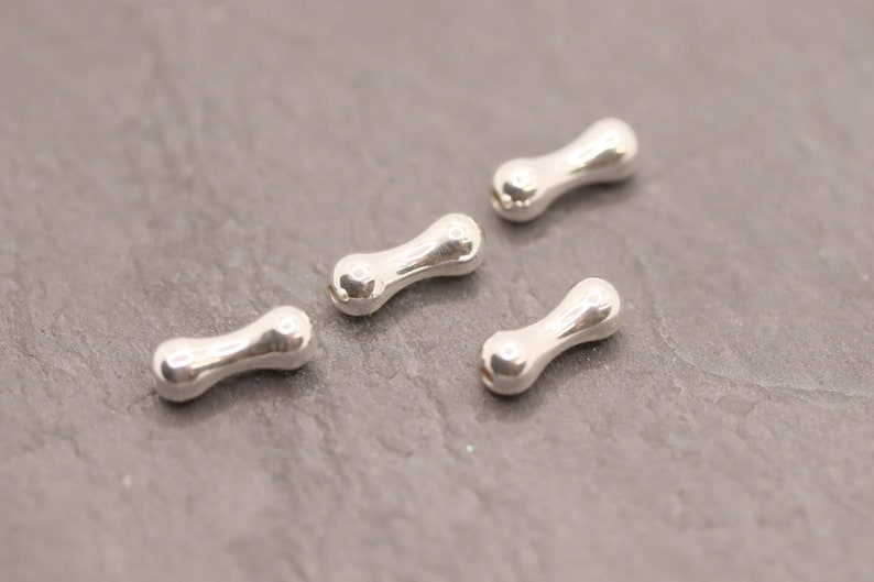 2x 925 silver bead elongated double bead 10 mm long image 1