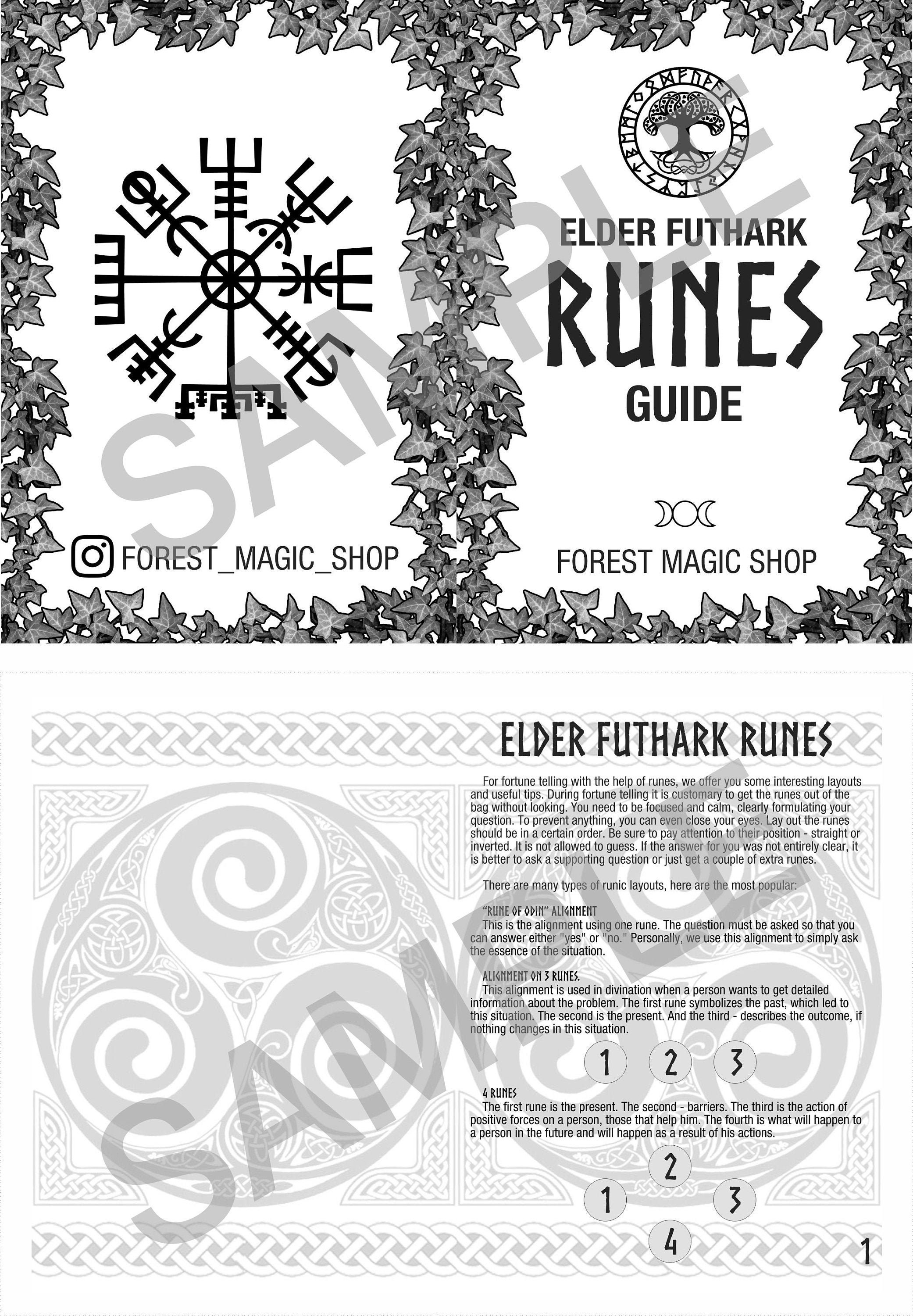 PRINTABLE Rune set Guide manual for Elder Futhark runes for Etsy