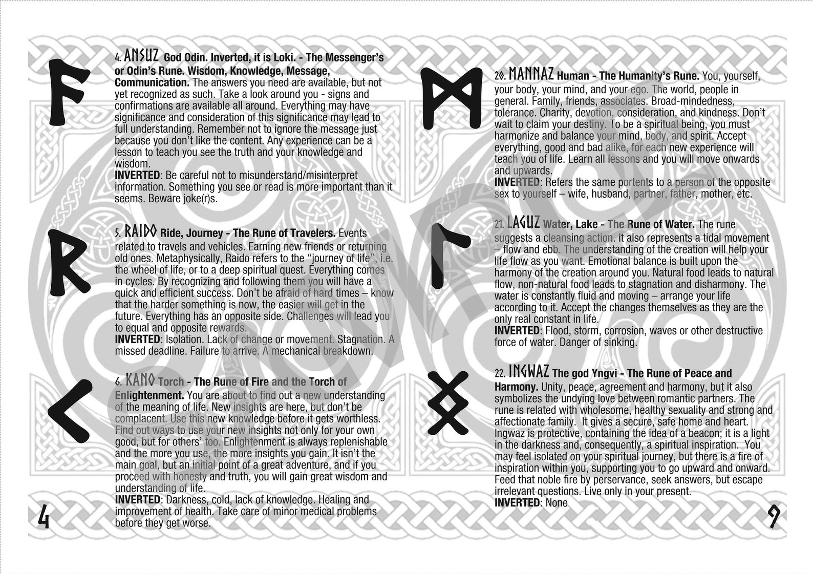 PRINTABLE Rune set Guide manual for Elder Futhark runes for Etsy