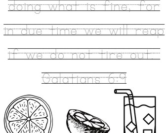 Gal 6:9 Kids Scripture Copy Page