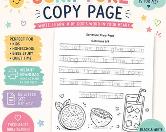Gal 6:9 Kids Scripture Copy Page