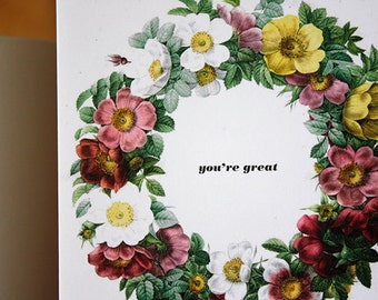 Greeting card : You're Great.