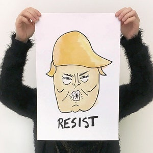 Printable: RESIST, an anti-Trump poster.