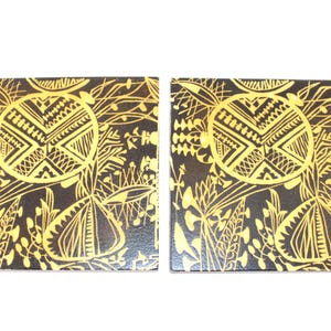 Royal Copenhagen - BACA -  Fajance  - 2 Lovely ceramic tile  - Designed by Niels Thorsson - Made in Denmark in 1960.
