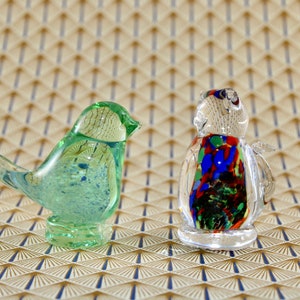 Holmegaard - Lovely and unique glass cat and bird  - Designed by Ole Winter - Made in Denmark 1970.