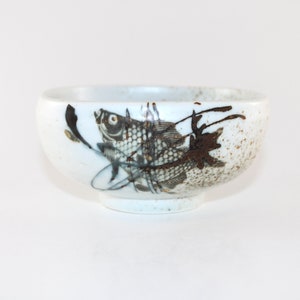 Royal Copenhagen  - Lovely Stoneware bowl with fish  - Designed by Nils Thorsson - From the serie DIANA - Made in Denmark 1960.