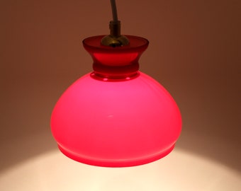 Holmegaard - Lovely red glass pendant - PALET  - Designed by Jacob bang - Made in Denmark 1960.