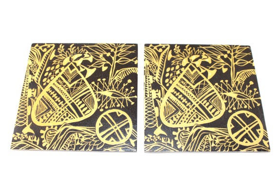 Royal Copenhagen BACA Fajance 2 Lovely Ceramic Tile Designed by 