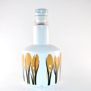 Bing and Grøndahl  - Lovely ceramic table lamps with yellow crocus  - Made in Denmark 1970.
