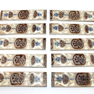 Royal Copenhagen - BACA - Aluminia - 10 lovely ceramic tiles  - Designed by Niels Thorsson - Made in Denmark in 1960.