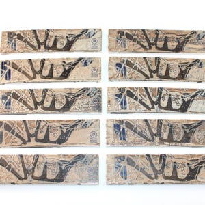 Royal Copenhagen - BACA - Aluminia - 10 lovely ceramic tiles  - Designed by Niels Thorsson - Made in Denmark in 1960.
