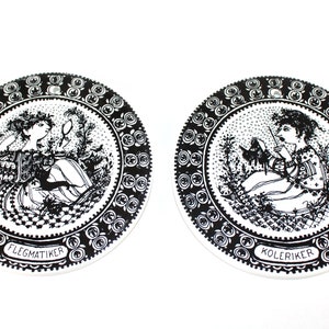 Bjørn Wiinblad - Nymølle -  2 Lovely and dekorativ ceramic plates  - Made in Denmark 1970.