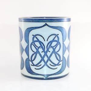Royal Copenhagen - MUITO RARO - Linda caneca de cerâmica - Alumínio - Desenhada por Niels Thorsson - Fabricada na Dinamarca em 1968.