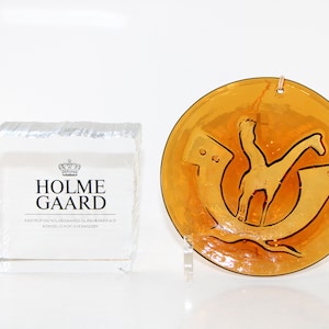 Holmegaard - Lovely vintage glass sun catcher - Noah Ark - Designed by Michael Bang - Made in Denmark 1960.