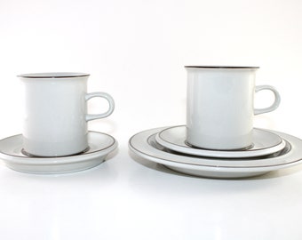Arabia of Finland - 1 Lovely ceramic trio set and 1 duo set -  From the serie FENNICA - Designed by Ulla Procope - Made in Finland 1980.