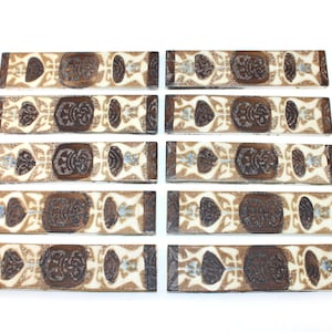 Royal Copenhagen - BACA - Aluminia - 10 lovely ceramic tiles  - Designed by Niels Thorsson - Made in Denmark in 1960.