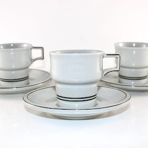 Bing and Grøndahl - 3 Lovely stoneware duo set - Cup and Saucer - From the serie Columbia  - Made in Denmark 1960.