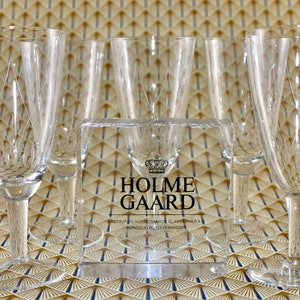 Holmegaard  - VERY RARE -  5 Lovely champagne glasses  - Designed by Jacob bang - Made in Denmark 1950.