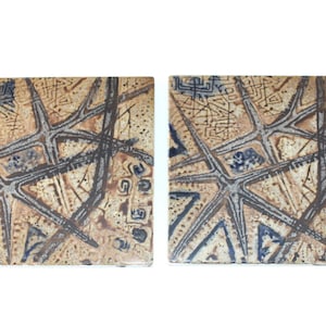 Royal Copenhagen - BACA - 2 Lovely ceramic tile  - Designed by Niels Thorsson - Made in Denmark in 1960.