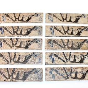 Royal Copenhagen - BACA - Aluminia - 10 lovely ceramic tiles  - Designed by Niels Thorsson - Made in Denmark in 1960.