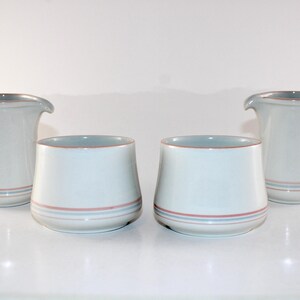 Bing and Grøndahl - SIESTA - 2 Lovely stoneware sugar bowls and creamers  - Designed by Jens Quistgaard  - Made in Denmark 1960.