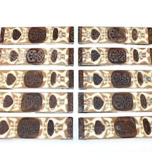 Royal Copenhagen - BACA - Aluminia - 10 lovely ceramic tiles  - Designed by Niels Thorsson - Made in Denmark in 1960.