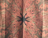 Antique bedspread throw bedcover cashmere wool Indian style French boudoir textile fabric shabby chic decor pattern woven panel 062018