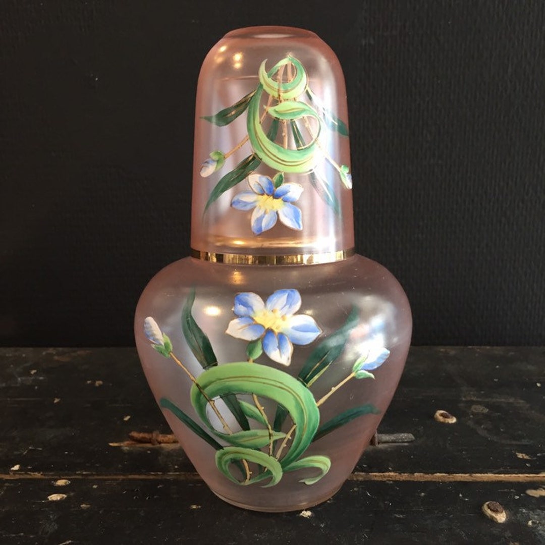 Antique Water Jug W Assorted Glass Complete Set Bedside Table Etsy