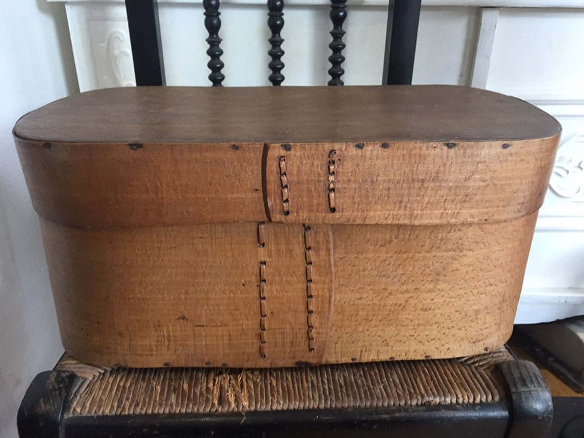 Antique Storage Box Handmade Bended Wood Precious Cupboard Etsy UK