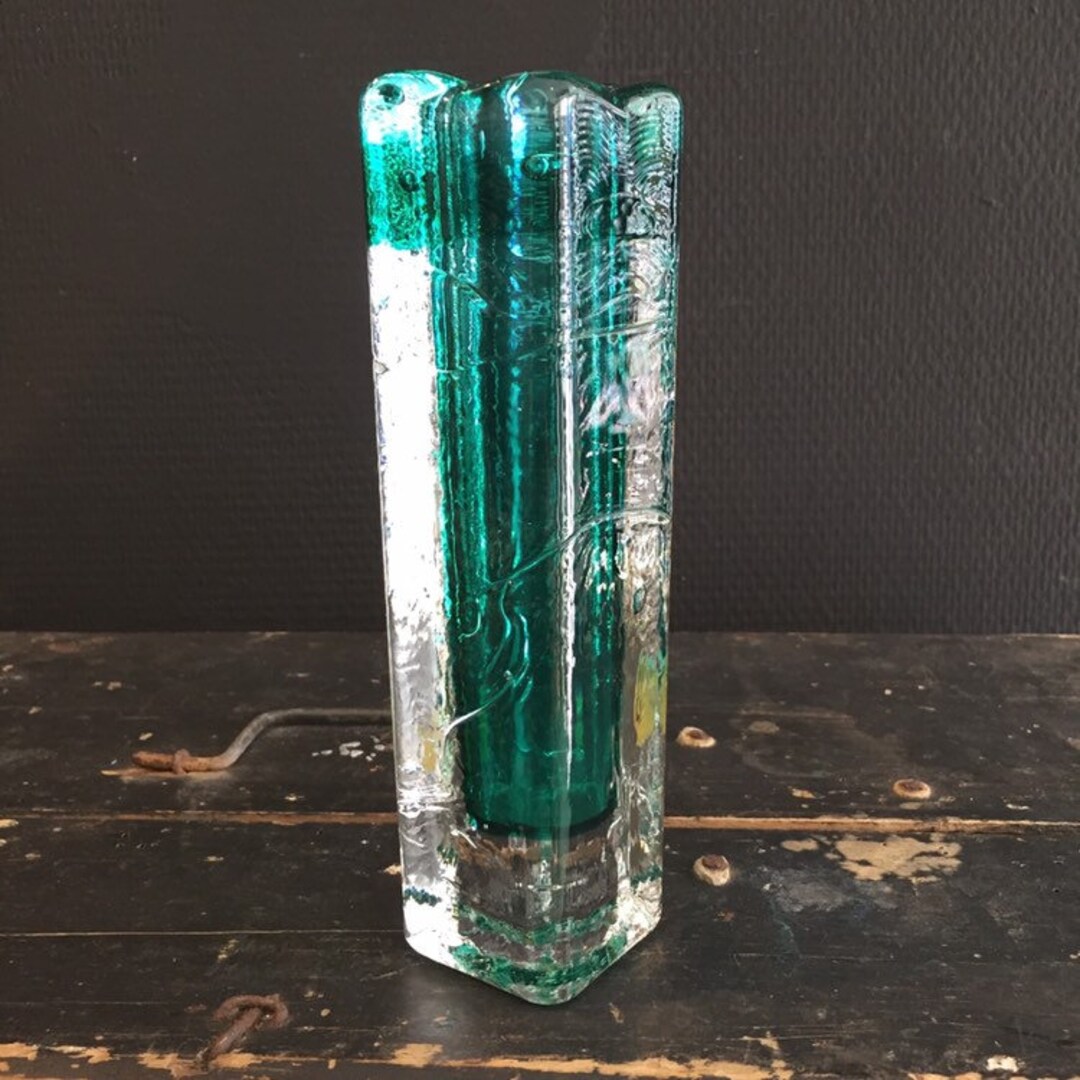 Vintage Vase German Schott Glass Maker Seventies Organic Etsy