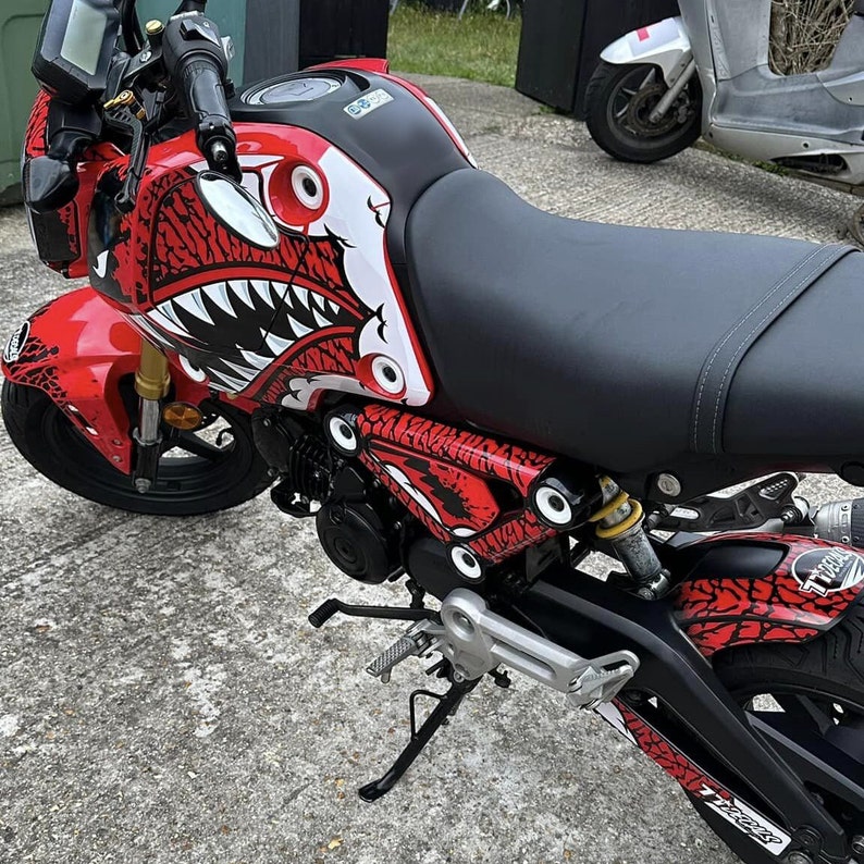 Full Graphic Decal Set the Shark RED 20212024 Honda Grom Graphics Kit