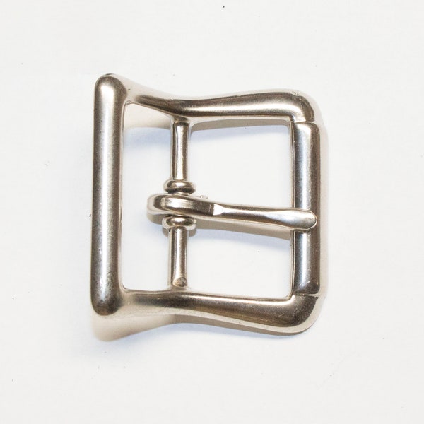 3/4 inch Nickel Buckles, center bar style with faux rollers, 12x packs